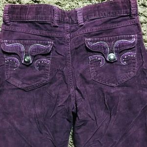 CORDUROY BOOT-CUT PURPLE PANTS